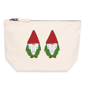 Garden gnomes double - Canvas Zip Pouch 18 x 19 cm - nature - Front