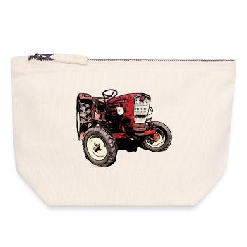 Güldner G40 Traktor - Canvas Reißverschluss-Täschchen (18 x 19 cm) - Naturweiß - Vorne