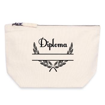 Diplôme – Espace de noms - Pochette zippée en toile 18 x 19 cm - blanc naturel - Devant