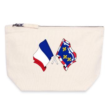 Centre-Val de Loire & France - Pochette zippée en toile 18 x 19 cm - blanc naturel - Devant