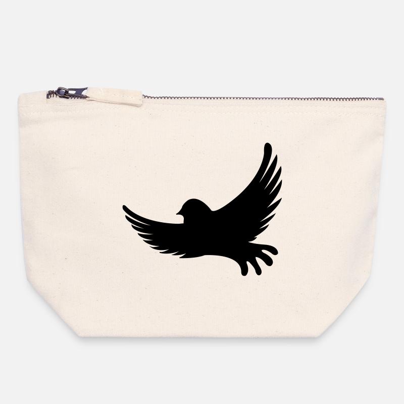 Bird Vogel - Pochette zippée en toile 18 x 19 cm - blanc naturel