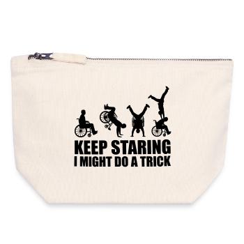 Surveillez cet utilisateur de fauteuil roulant # - Pochette zippée en toile 18 x 19 cm - blanc naturel - Devant