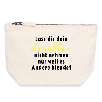 Lass dir dein Leuchten nicht nehmen - Canvas Reißverschluss-Täschchen (18 x 19 cm) - Naturweiß - Vorne
