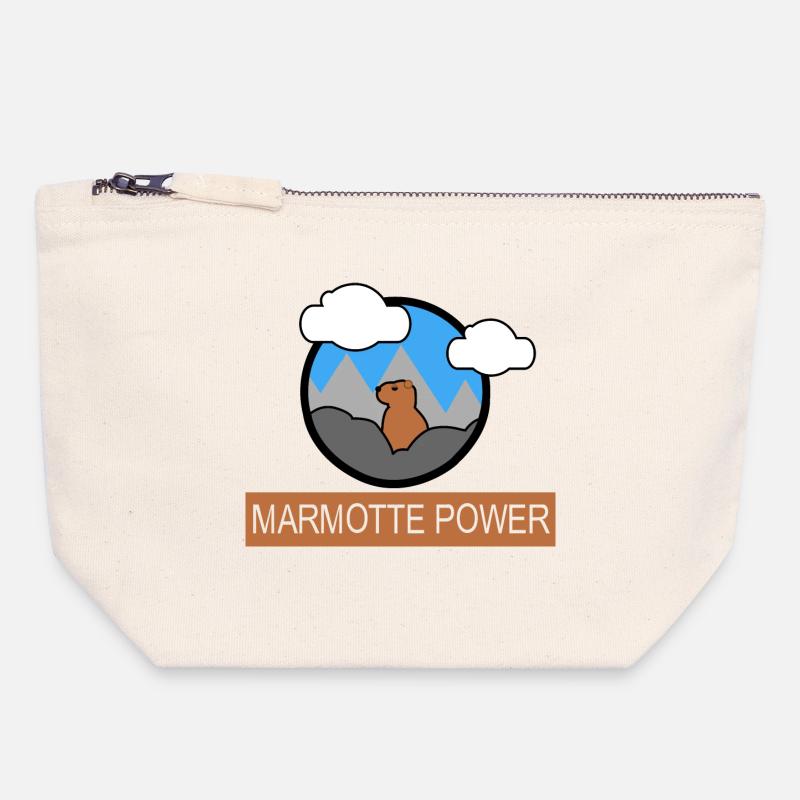 MARMOTTE POWER - Canvas Zip Pouch 18 x 19 cm - nature