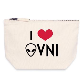 Ufo Alien Raum außerirdisches Aussenseiter - Canvas Reißverschluss-Täschchen (18 x 19 cm) - Naturweiß - Vorne