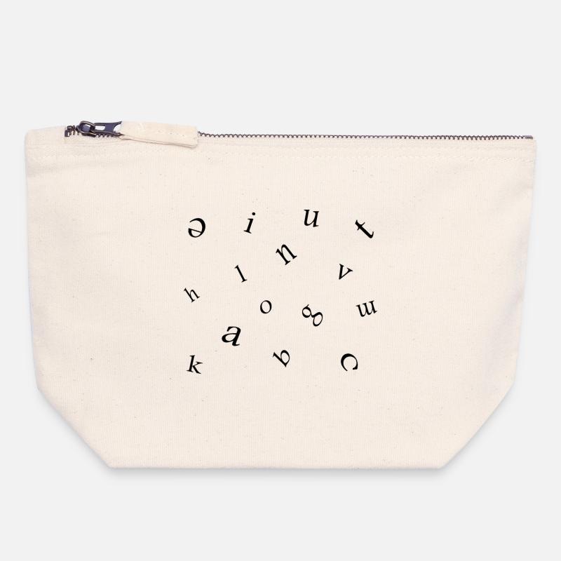 Letters - Canvas Zip Pouch 18 x 19 cm - nature