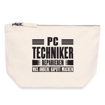 Service Technician Support Solution Devis Service PC - Pochette zippée en toile 18 x 19 cm - blanc naturel - Devant
