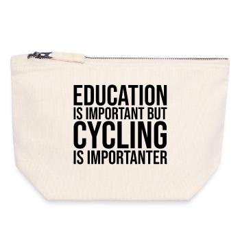 Radfahren - Canvas Reißverschluss-Täschchen (18 x 19 cm) - Naturweiß - Vorne