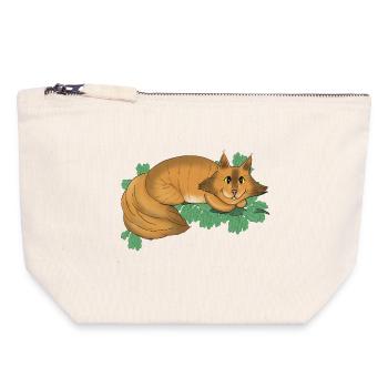 Sourire fantastique du Cheshire - Pochette zippée en toile 18 x 19 cm - blanc naturel - Devant