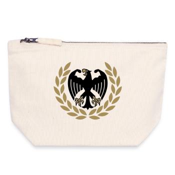 Deutscher Kraftsport Adler - Canvas Reißverschluss-Täschchen (18 x 19 cm) - Naturweiß - Vorne