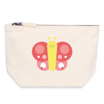 Tender and stylized butterfly - Canvas Zip Pouch 18 x 19 cm - nature - Front