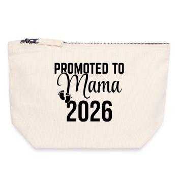 Promoted to Mama 2026 – Werdende Mutter Design - Canvas Reißverschluss-Täschchen (18 x 19 cm) - Naturweiß - Vorne