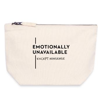 Emotionally Unavailable – Nonsense Mode - Canvas Zip Pouch 18 x 19 cm - nature - Front