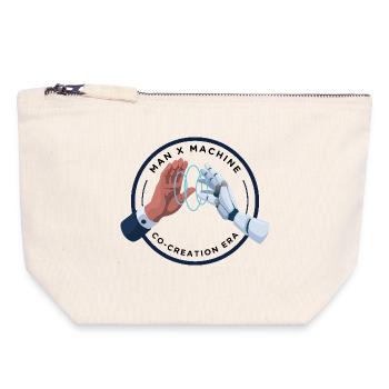Haptic Bond: Human Robot Handshake - Canvas Zip Pouch 18 x 19 cm - nature - Front