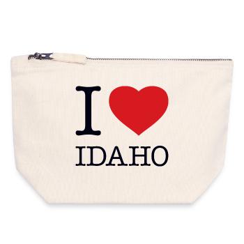 I LOVE IDAHO - Canvas Reißverschluss-Täschchen (18 x 19 cm) - Naturweiß - Vorne