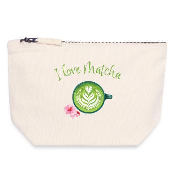 Matcha love - Canvas Zip Pouch 18 x 19 cm - nature - Front