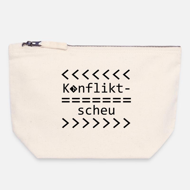 Conflict Aversion Git Nerd Shirt - Canvas Zip Pouch 18 x 19 cm - nature