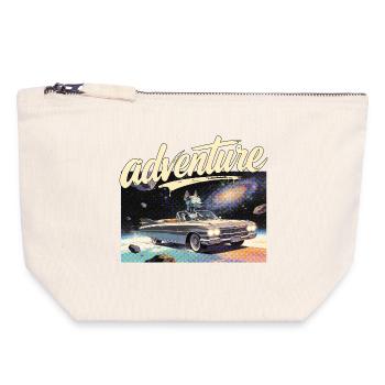 Retro Car Adventure - Canvas Zip Pouch 18 x 19 cm - nature - Front