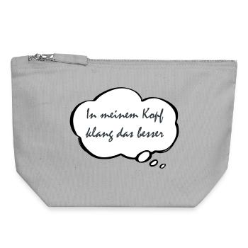 Ça sonnait mieux dans ma tête - Pochette zippée en toile 18 x 19 cm - gris chiné - Devant