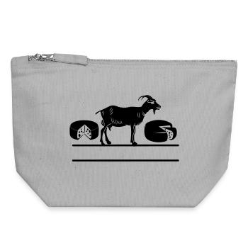 Bannière de bougies de chèvre - Pochette zippée en toile 18 x 19 cm - gris chiné - Devant