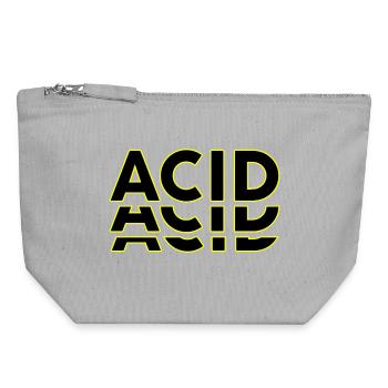 Acid Techno Amelie Harte Dunkle Beats - Canvas Reißverschluss-Täschchen (18 x 19 cm) - Grau meliert - Vorne