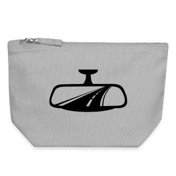 Car rearview mirror with motorway - Canvas Zip Pouch 18 x 19 cm - sports grey - Front