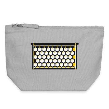 Honeycomb Frames Beekeeping Honey Harvest Bees - Canvas Zip Pouch 18 x 19 cm - sports grey - Front