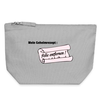Secret - Canvas Zip Pouch 18 x 19 cm - sports grey - Front