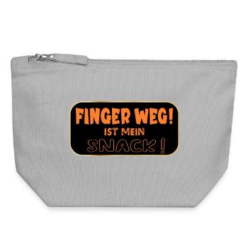 Snack sans intervention - Pochette zippée en toile 18 x 19 cm - gris chiné - Devant
