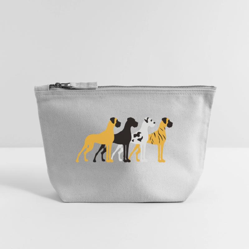 Four basic colors Great Dane Canvas Zip Pouch 18 x 19 cm