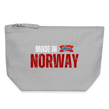 Fabriqué en Norvège, fierté norvégienne - Pochette zippée en toile 18 x 19 cm - gris chiné - Devant