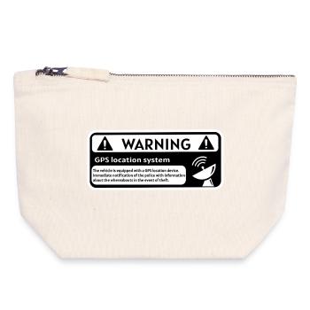 GPS-Alarm-Aufkleber - Canvas Reißverschluss-Täschchen (18 x 19 cm) - Naturweiß - Vorne