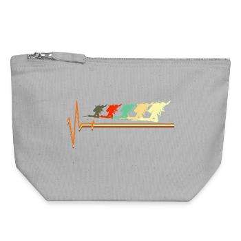 Retro Taucher Heartbeat Pulse Vintage Diver - Canvas Reißverschluss-Täschchen (18 x 19 cm) - Grau meliert - Vorne