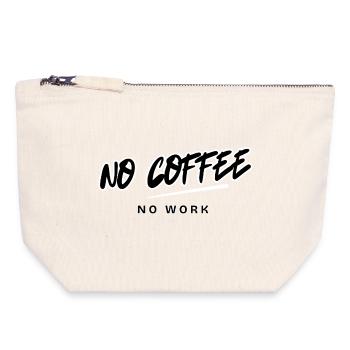 Design: Kein Kaffee, keine Arbeit, Vintage-Stil - Canvas Reißverschluss-Täschchen (18 x 19 cm) - Naturweiß - Vorne
