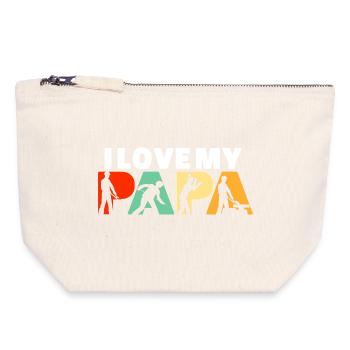 I Love My Papa Steel Worker Industrial Job Papa - Canvas Zip Pouch 18 x 19 cm - nature - Front