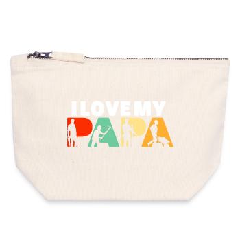 Construction Laborer Papa Tradesman Builder Art - Canvas Zip Pouch 18 x 19 cm - nature - Front