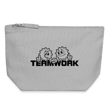 Teamwork 3 - Canvas Zip Pouch 18 x 19 cm - sports grey - Front