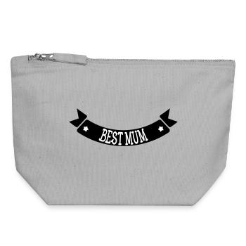 Best Mom - Mother's Day - Canvas Zip Pouch 18 x 19 cm - sports grey - Front