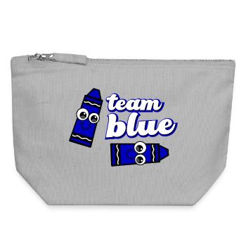 Funny Crayon Blue Team - Canvas Zip Pouch 18 x 19 cm - sports grey - Front