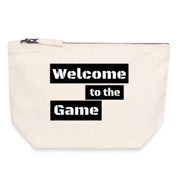 WELCOME TO THE GAME – Minimal Gamer Statement - Canvas Reißverschluss-Täschchen (18 x 19 cm) - Naturweiß - Vorne