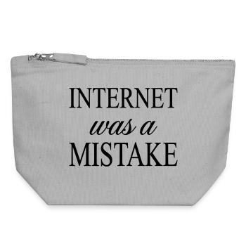 Internet was a Mistake - Sarcastic Statement - Canvas Zip Pouch 18 x 19 cm - sports grey - Front