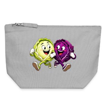 Happy cabbages - Canvas Zip Pouch 18 x 19 cm - sports grey - Front