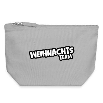Weihnachts Team - Canvas Reißverschluss-Täschchen (18 x 19 cm) - Grau meliert - Vorne