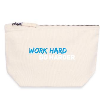 Work hard do harder - Canvas Zip Pouch 18 x 19 cm - nature - Front