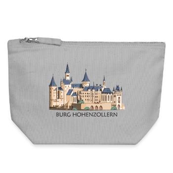 Hohenzollern Castle Illustration Hand Drawing - Canvas Zip Pouch 18 x 19 cm - sports grey - Front