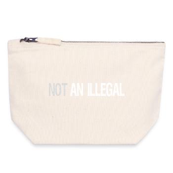 Pas un illégal - Un design audacieux - Pochette zippée en toile 18 x 19 cm - blanc naturel - Devant
