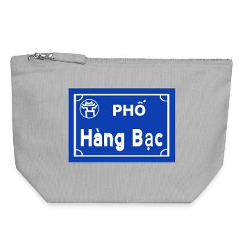 La Route d’Argent à Hanoï, Vietnam - Pochette zippée en toile 18 x 19 cm - gris chiné - Devant