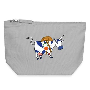 BAVARIAN UNICORN Zugführer Ausbildung - Canvas Reißverschluss-Täschchen (18 x 19 cm) - Grau meliert - Vorne