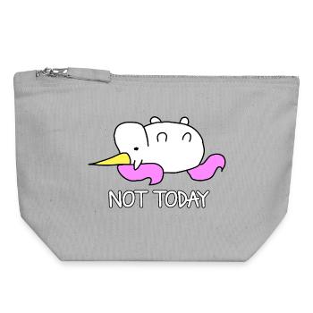 Faules Einhorn Not Today Spruch - Canvas Reißverschluss-Täschchen (18 x 19 cm) - Grau meliert - Vorne