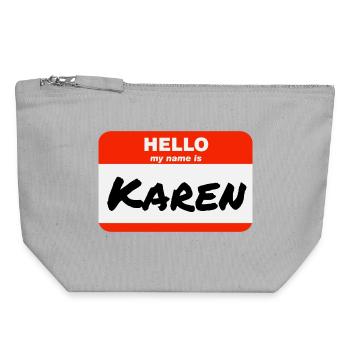 Hello My Name Is Karen Label Name Tag - Canvas Zip Pouch 18 x 19 cm - sports grey - Front